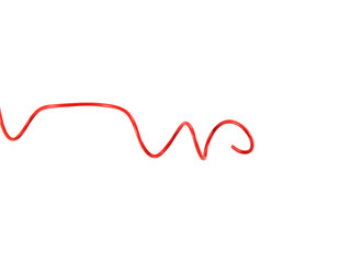 red wire cable of usb and adapter isolated on white background.Electronic Connector.Selection focus.