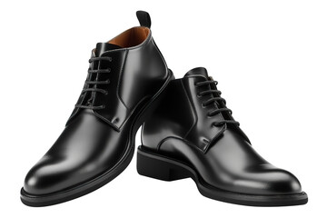Pair of male black shoes, classic design, cut out. Based on Generative AI
