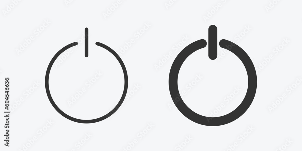 Poster vector illustration of power button on grey background for website and mobile app