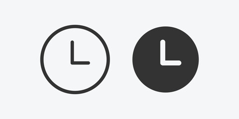 vector illustration of clock time on grey background for website and mobile app 