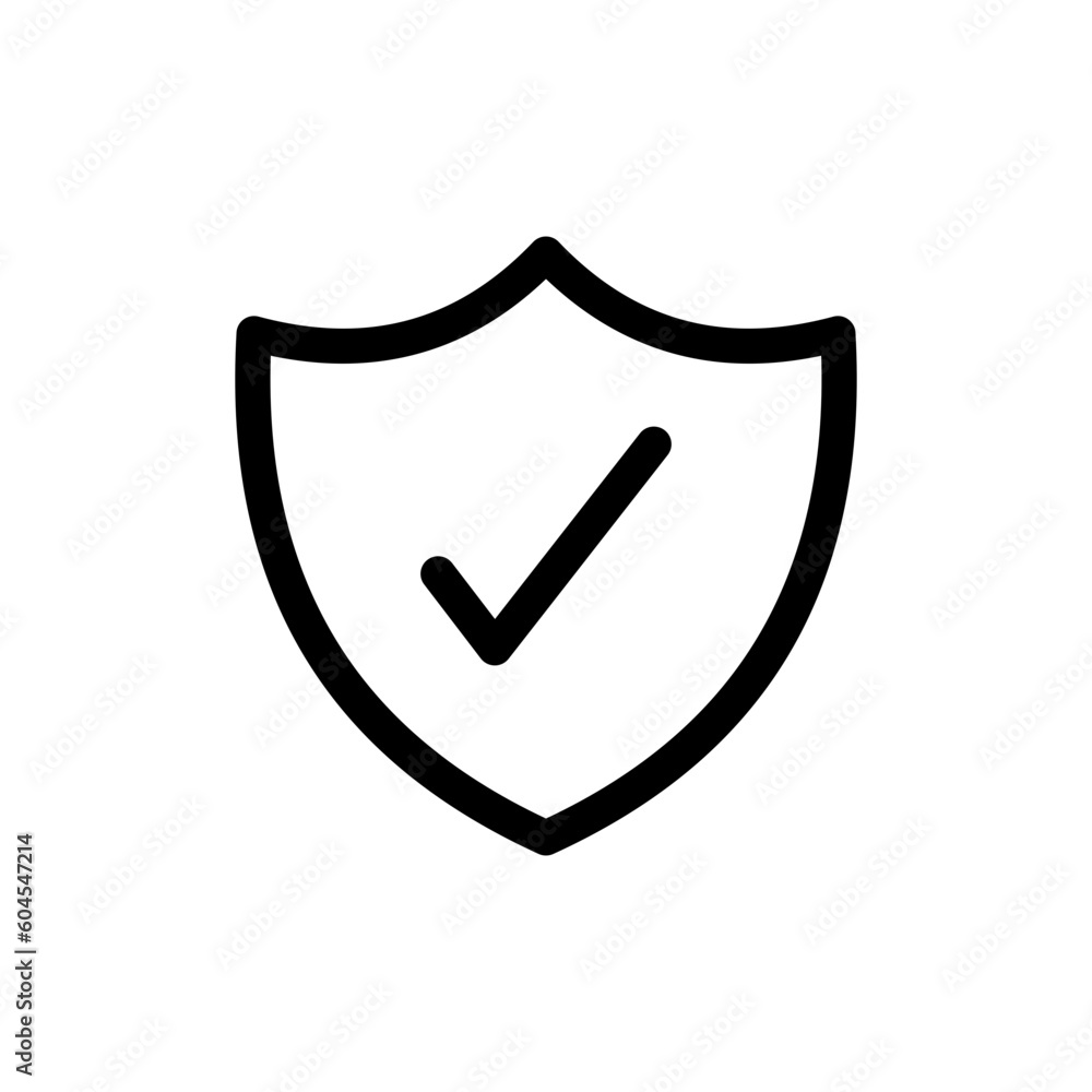 Poster Shield check mark icon or security shield protection icon with tick symbol. web vector icon
