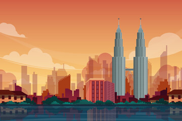 Petronas Twin Towers in Kuala Lumpur of malaysia - 604547266
