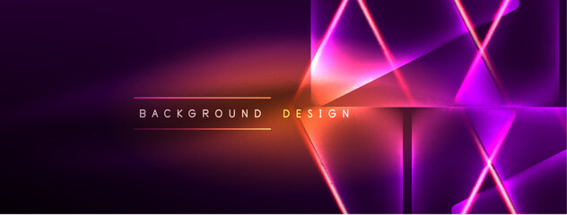 Vibrant Geometric Neon Shiny Line Background. A Bold and Stunning Display of Shapes, Lines, Colors, and Glow, Perfect for Futuristic Modern Designs, Hi-tech Presentations, Technology Web Pages