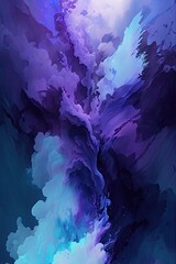 abstract background with brush strokes, blue and violet colors flow over neutral background Generative AI