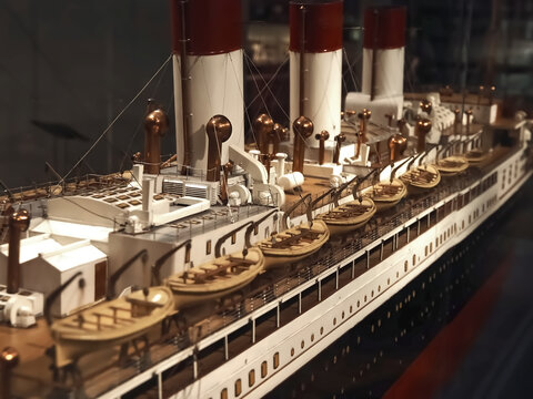 Collection of the international Maritime museum in Hamburg - ship model of the Titanic