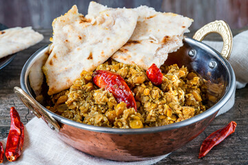 Bengal coconut dal curry with roti