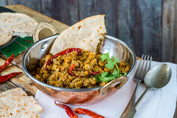 Bengal coconut dal curry with roti