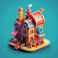 a 3d house game asset