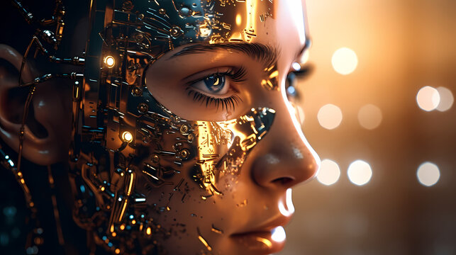 The New Face of AI: A Close-Up View of an Advanced Robot