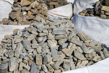 Stone market. Сlose up of a pile of stone.