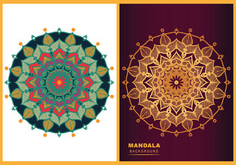 Set collection beautiful color floral frame style mandalas vector luxury design
