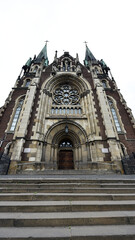 Fototapeta premium Cathedral of Saints Olga and Elizabeth. Cathedral in Ukraine. beautiful old temple. church in lviv, european city. beautiful old building. front view. Ukraine, Lviv