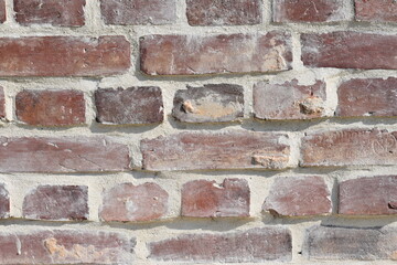 Fond texture mur en briques anciennes avec joints &agrave; la chaux et au sable