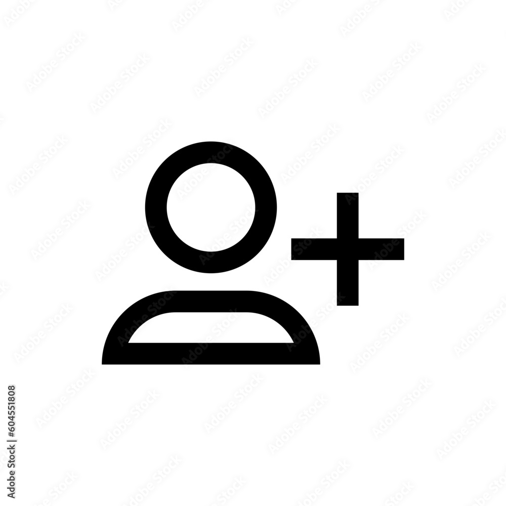 Aufkleber add new user icon vector male person profile avatar with plus symbol, add user profile icons. web ve