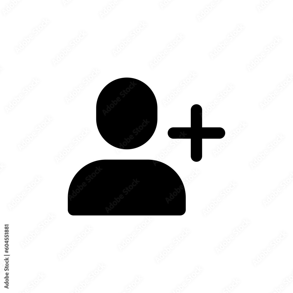 Aufkleber Add new user icon vector male person profile avatar with plus symbol, Add user profile icons. web vector icon