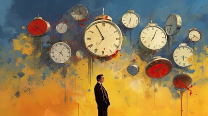 Time management and procrastination concept. Generative AI