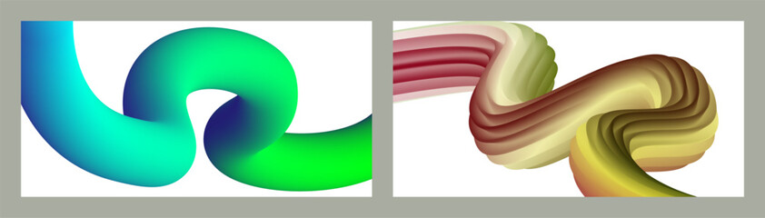 Abstract volumetric background. Cords. set of two illustrations. Toothpaste in a tube. Minimalism. Creative modern background. Cover design, wallpaper, background. eps vector.