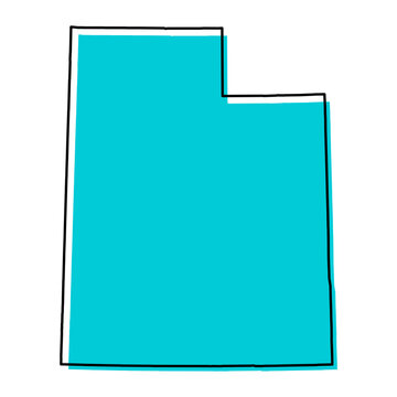 recommend clip art: Utah map shape, united states of america. Flat concept icon symbol vector illustration