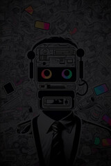 Black cartooned wallpapers for gamers. Generative ai