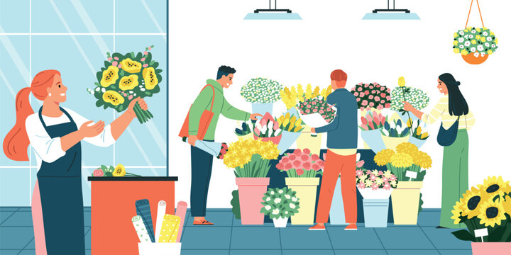 Flower And Florist Shop Illustration