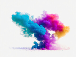 Colorful smoke on white background, vivid colored smoke, generative ai - obrazy, fototapety, plakaty
