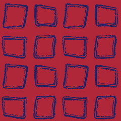 Red Geometric Squares Seamless Pattern Design