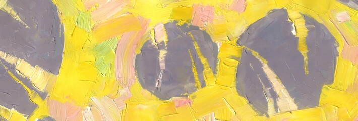 Fototapeta premium Yellow abstract background with circlesof of oil paint textures for positivec textured wallpaper, art print, pattern, etc. High quality details. 