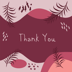 Creative Thank You Card Vector Template. This Thank you card can be used for wedding gift, events, birthday gift. minimalist background