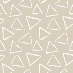 Neutral Colour Geometric Triangles Seamless Pattern Design