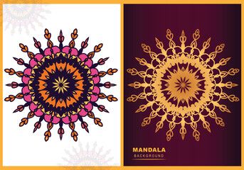 Beautiful luxury vector mandala hand drawing colorful design