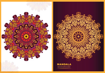 Colorful vector luxury mandala ornament template.