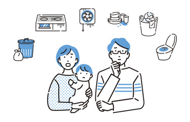 家事代行について考えるファミリー © gugu