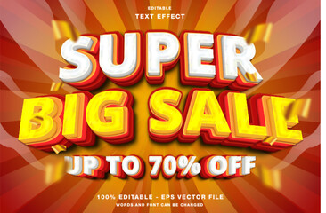 Super Big Sale 3D Editable Text Effect