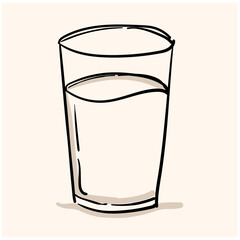 doodle icon. glass of milk. vector illustration