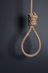 loop of rope for hanging. death penalty, suicide concept