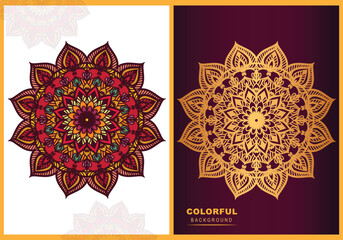 Set collection colorful mandalas design template. Decorative round ornaments.