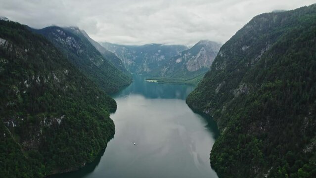 Luftaufnahme vom K&ouml;nigssee in Bayern/Deutschland 