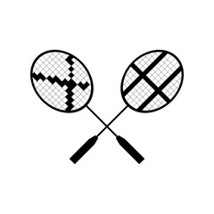 badminton rackets icon design template vector