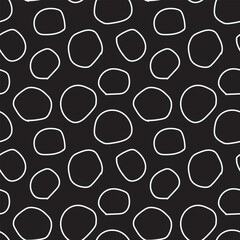 Monochrome Geometric Circles Seamless Pattern Design