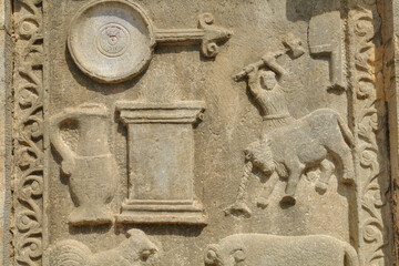 Butcher shop in the market of the Roman city of Cuicul, Algeria