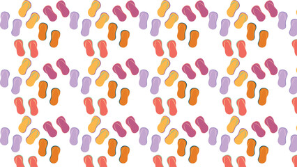 Summer beach slippers, flip flops. Pattern.