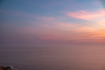 beautiful scenery of the sea in twilight time
