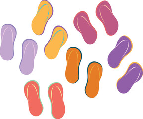 Summer beach slippers, flip flops. 