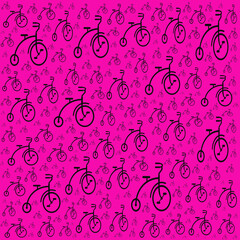 seamless penny farthing pattern 