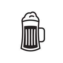 Beer glass vector icon. Beer glass flat sign design. Fresh isolated beer symbol pictogram. UX UI icon