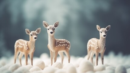 Deer cute christmas. Christmas and New Year background. Festive seasonal Christmas bright background. Holiday poster and banner, greeting card. generative ai