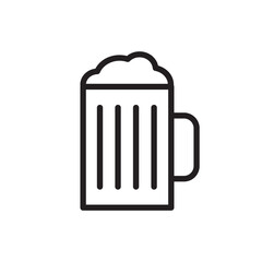 Beer glass vector icon. Beer glass flat sign design. Fresh isolated beer symbol pictogram. UX UI icon