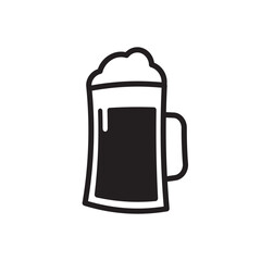 Beer glass vector icon. Beer glass flat sign design. Fresh isolated beer symbol pictogram. UX UI icon