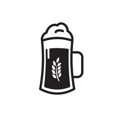 Beer glass vector icon. Beer glass flat sign design. Fresh isolated beer symbol pictogram. UX UI icon