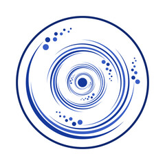 Porcelain plate with traditional blue on white design in Asian style. design pattern for background, plate, dish, bowl, lid, tray, salver, vector illustration art embroidery. curve spiral dots plate.